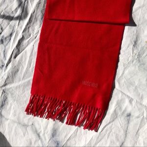 Moschino red scarf merino wool